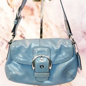 Blue Grey Coach Soho Baguette Purse